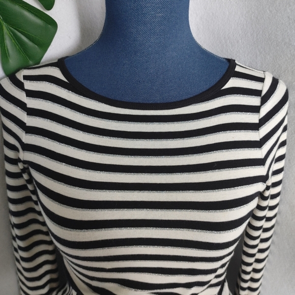 Talbots Striped Metallic Pima Cotton Knit Top - Picture 7 of 7